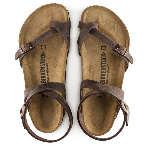 Birkenstock Shoes - Birkenstock Yara Habana Leather Sandal for Women - Brown Size 38